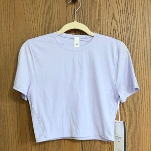 Lululemon Wundermost Ultra Soft Nulu  Crewneck Cropped Sz:L Lavender Frost